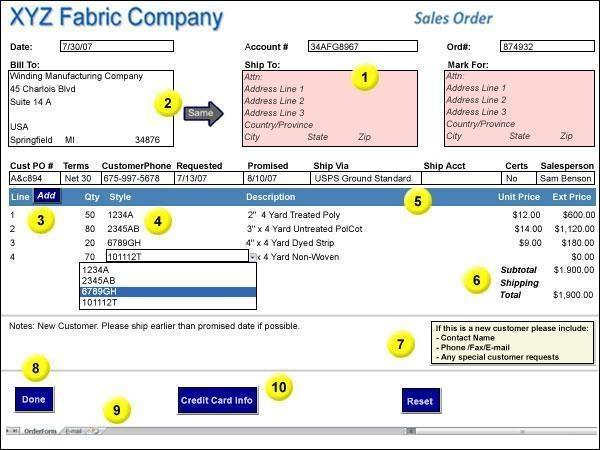 Sales Order Example