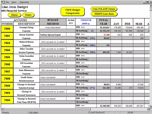 Line Item Budget