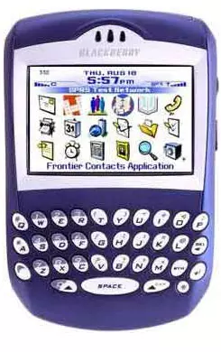 Blackberry handheld device displaying application menu