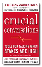 Cover to the book "Crucial Conversations: Tools for Talking When Stakes Are High"